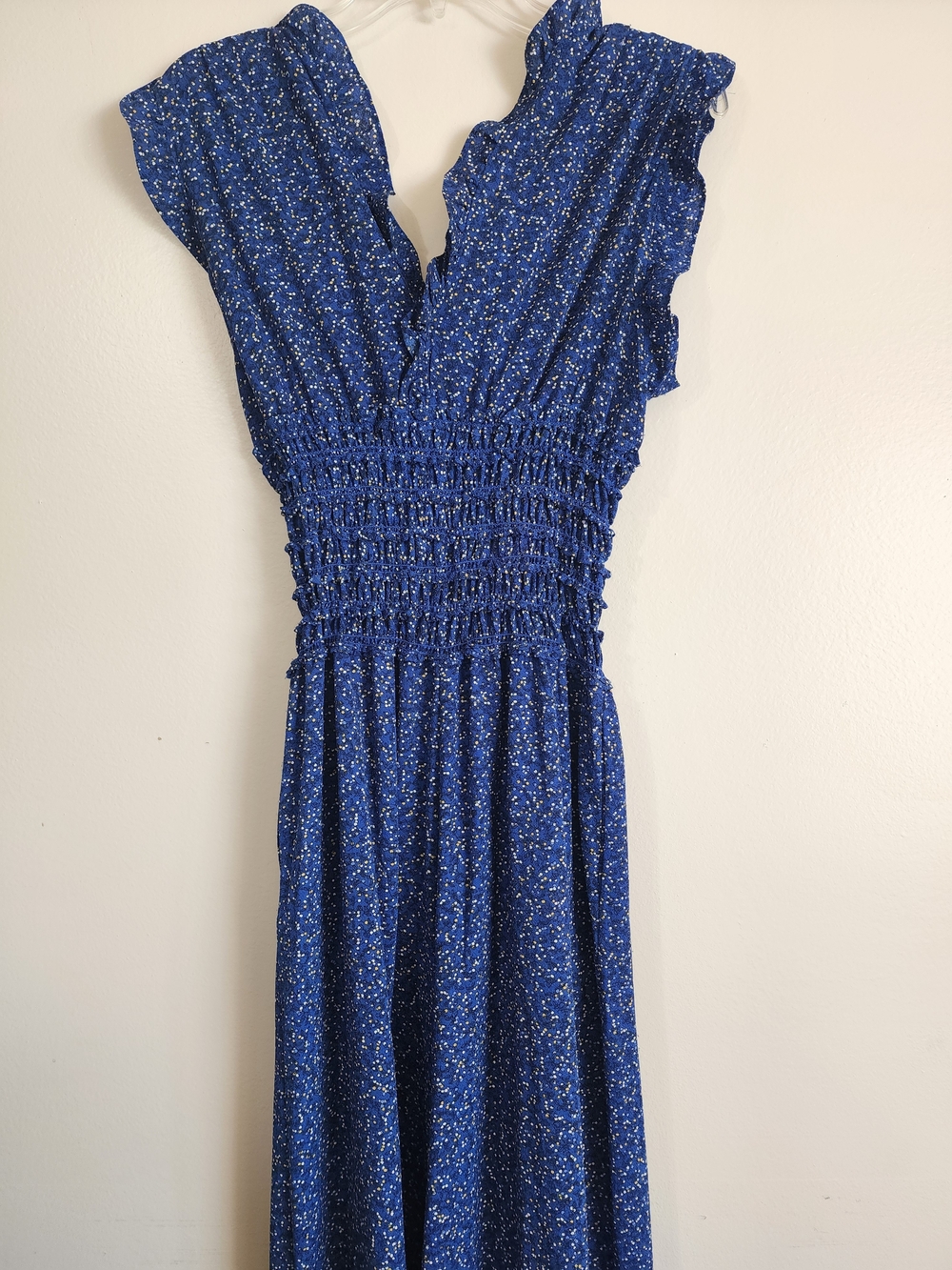 Max Studio Royal Blue Ruffled V-Neck Maxi Dress - Picture 6 of 7